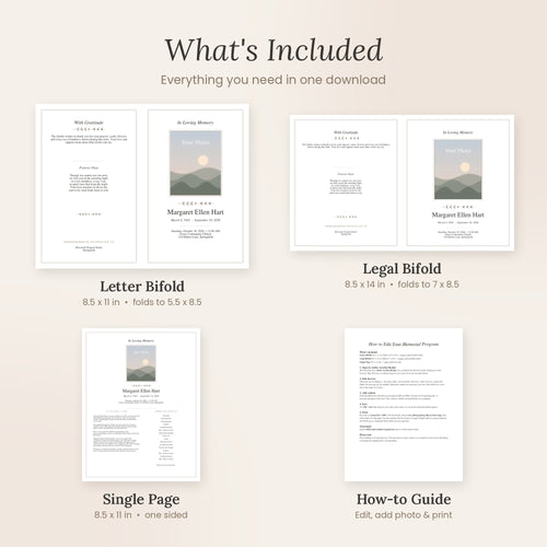 Editable Memorial Program Template