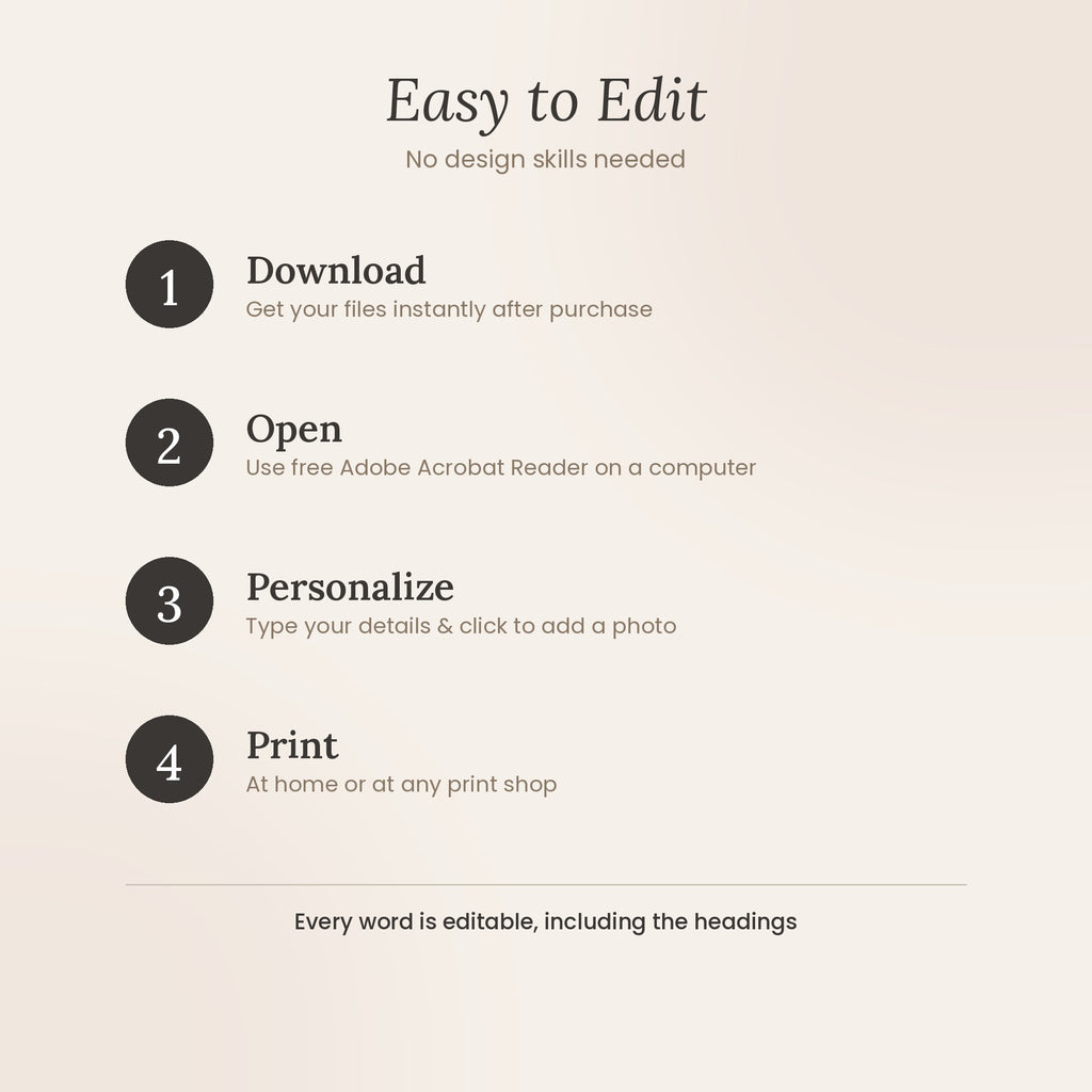 Editable Memorial Program Template