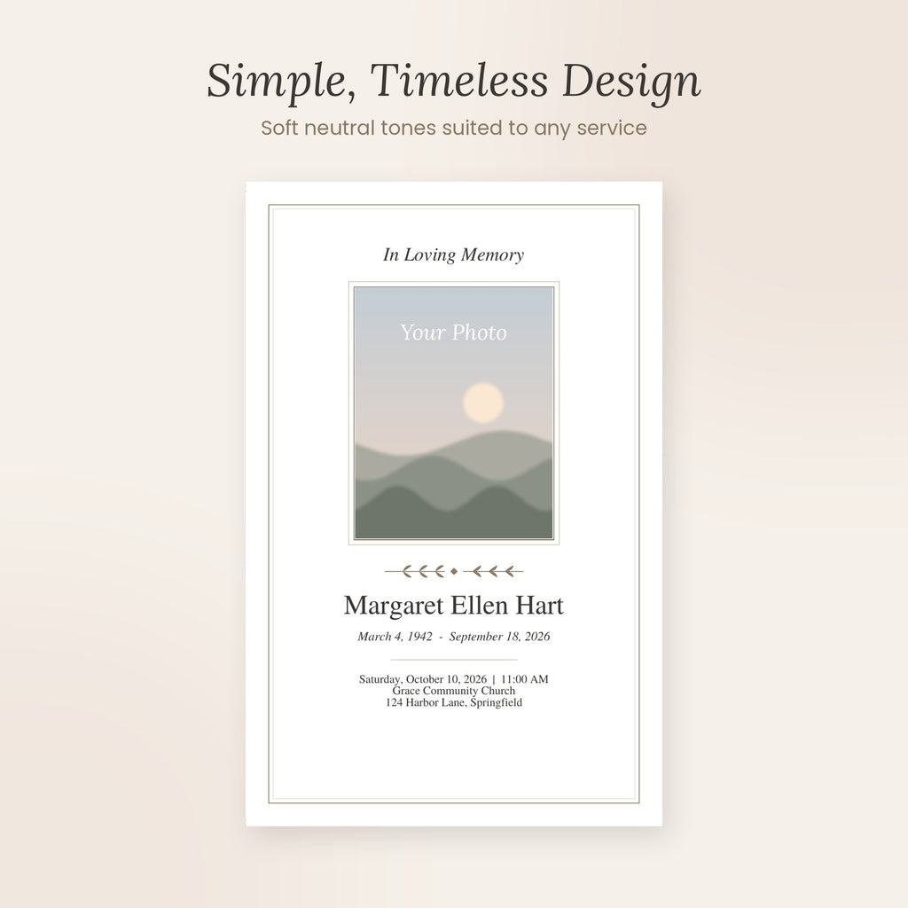 Editable Memorial Program Template