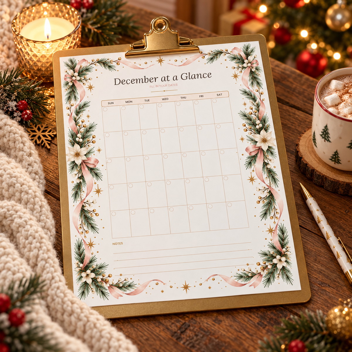 Christmas Planner Printable | Holiday Organizer | Gift List, Budget & Menu Planner | Undated PDF